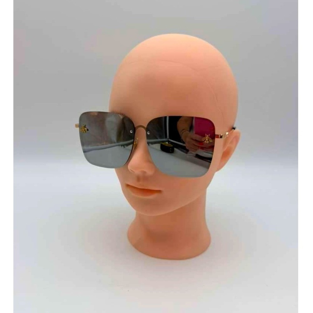 Oversized Bee Detail Mirrored Sunglasses – Silver/Black‎ - NWT